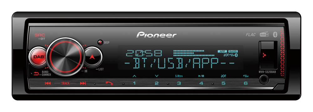 Pioneer MVH-S520DAB USB, Bluetooth, DAB+, měnitelné podsvícení