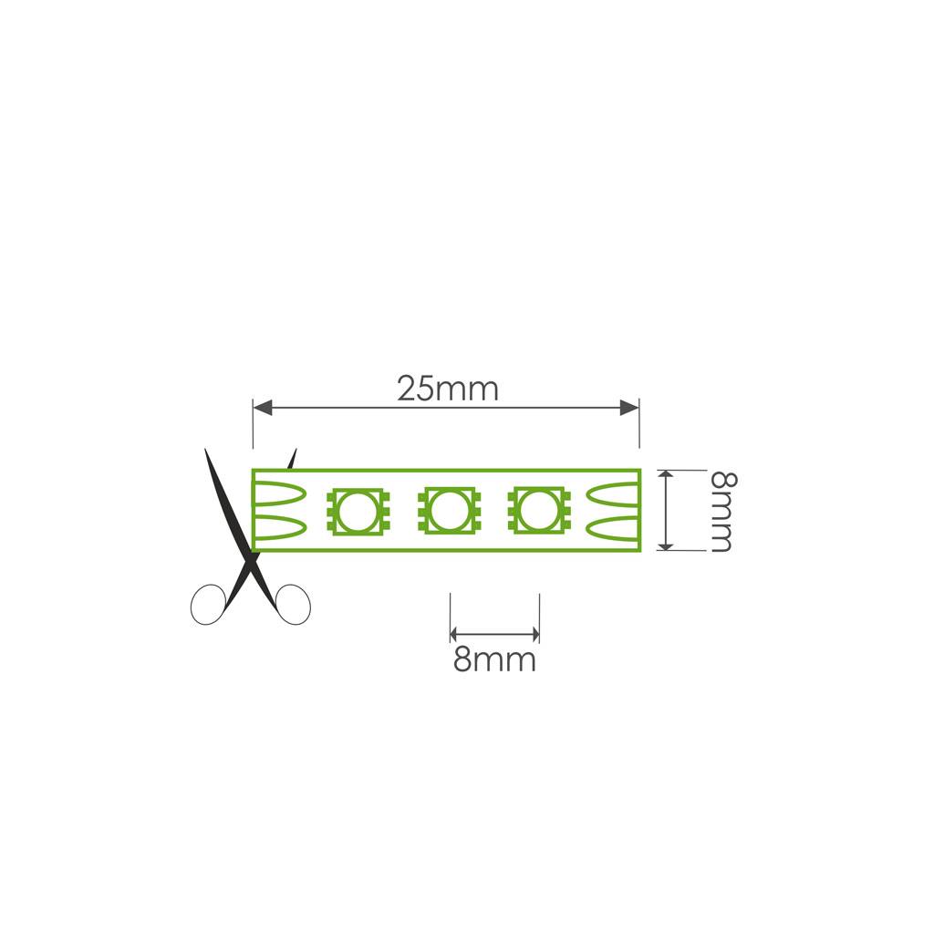 WE LED páska SMD35 5m 120ks/m 9,6W/m zelená