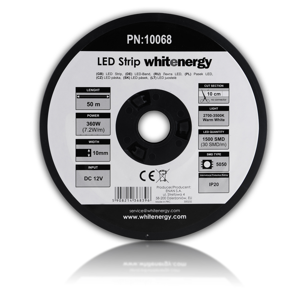 WE LED páska 50m SMD5050 7.2W/m 10mm teplá bílá