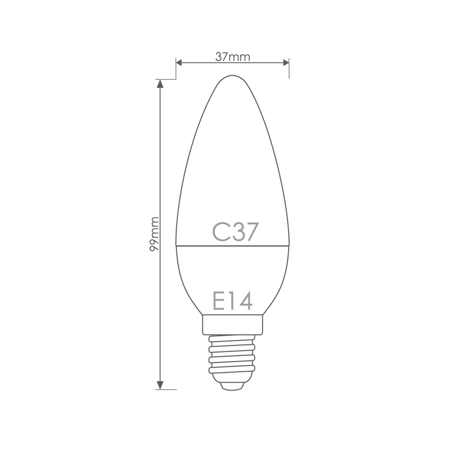 WE LED žárovka SMD2835 C37 E14 5W teplá bílá