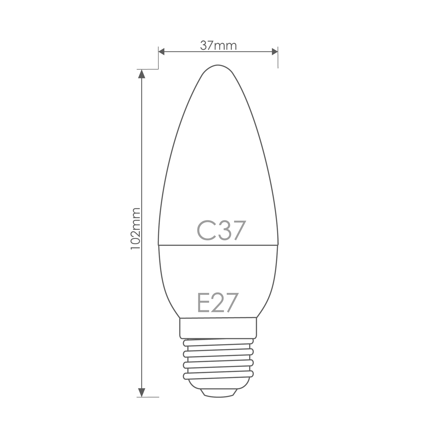 WE LED žárovka SMD2835 C37 E27 5W teplá bílá
