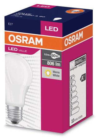 Osram LED žárovka E27  9,5W 2700K 806lm VALUE A60-klasik matná