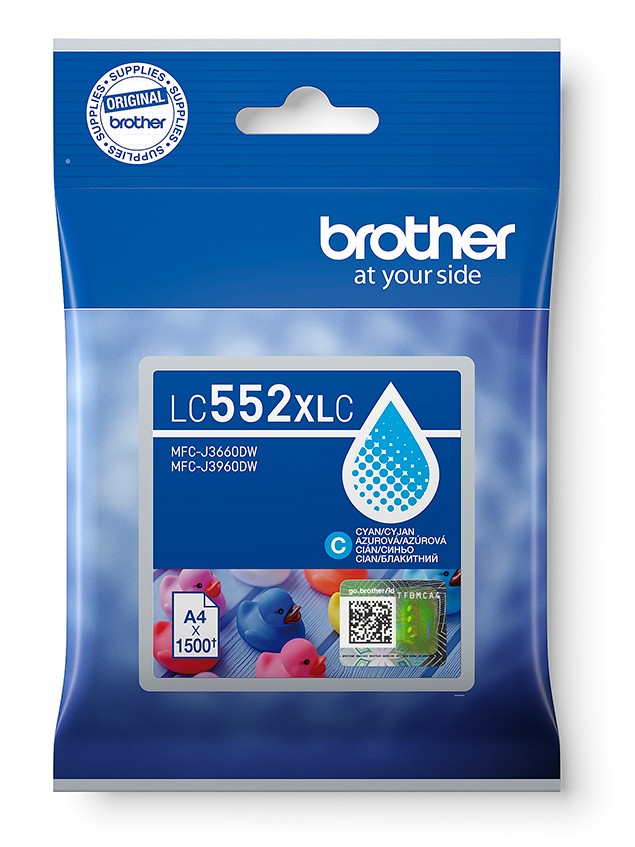 Brother LC-552XLC - inkoust azurový XL