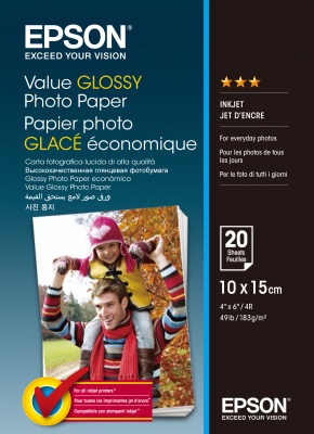 EPSON Value Glossy Photo Paper 10x15cm 20 sheet