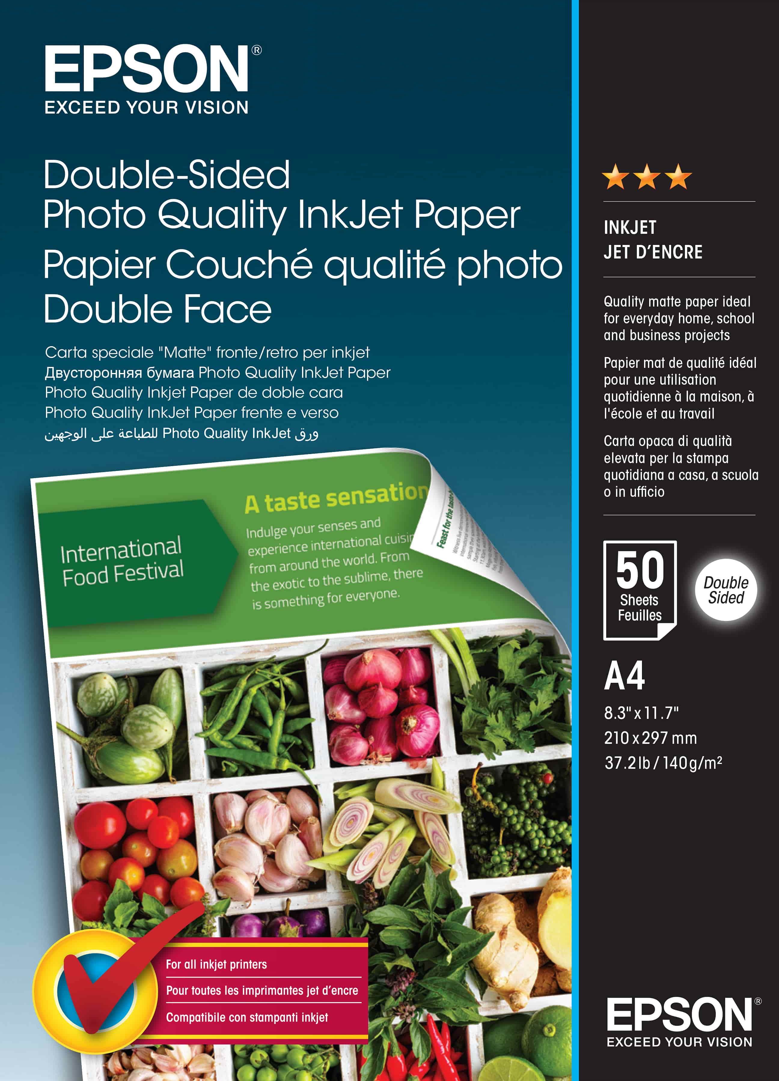 Obrázok Double-Sided Photo Quality Inkjet Paper,A4,50 sheets C13S400059