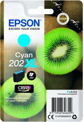 Obrázok EPSON singlepack,Cyan 202XL,Premium Ink,XL C13T02H24010