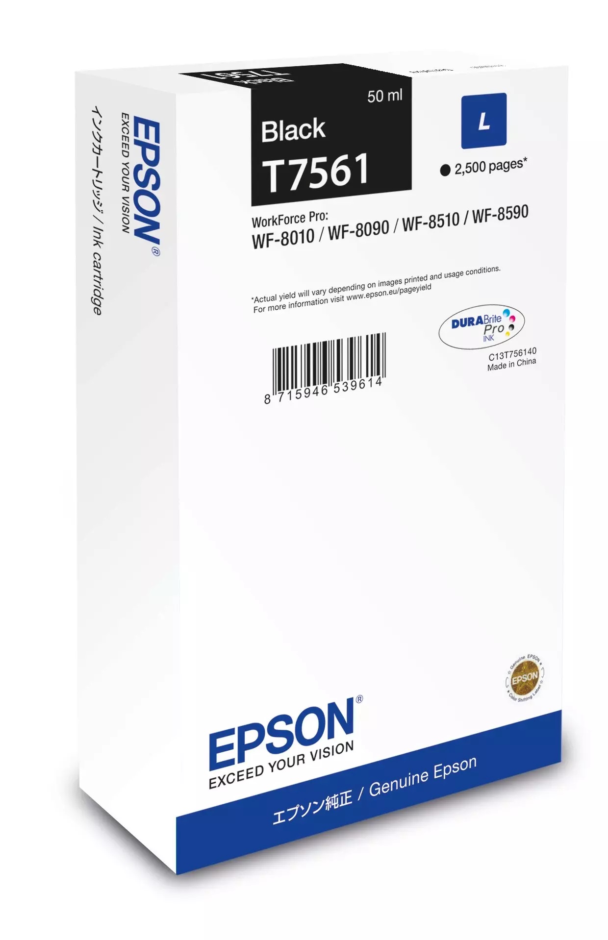 Epson Ink cartridge Black DURABrite Pro, size L