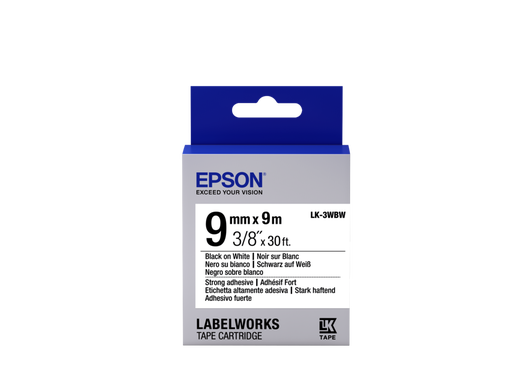 Epson Label Cartridge LK-3WBW, Black/white 9mm