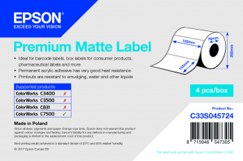 Premium Matte Label 102 x 152mm, 800 lab