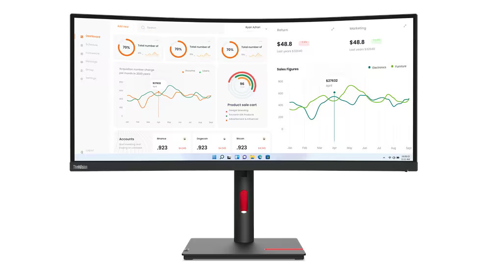 Lenovo ThinkVision/T34w-30/34''/VA/3440x1440/60Hz/6ms/Black/3R