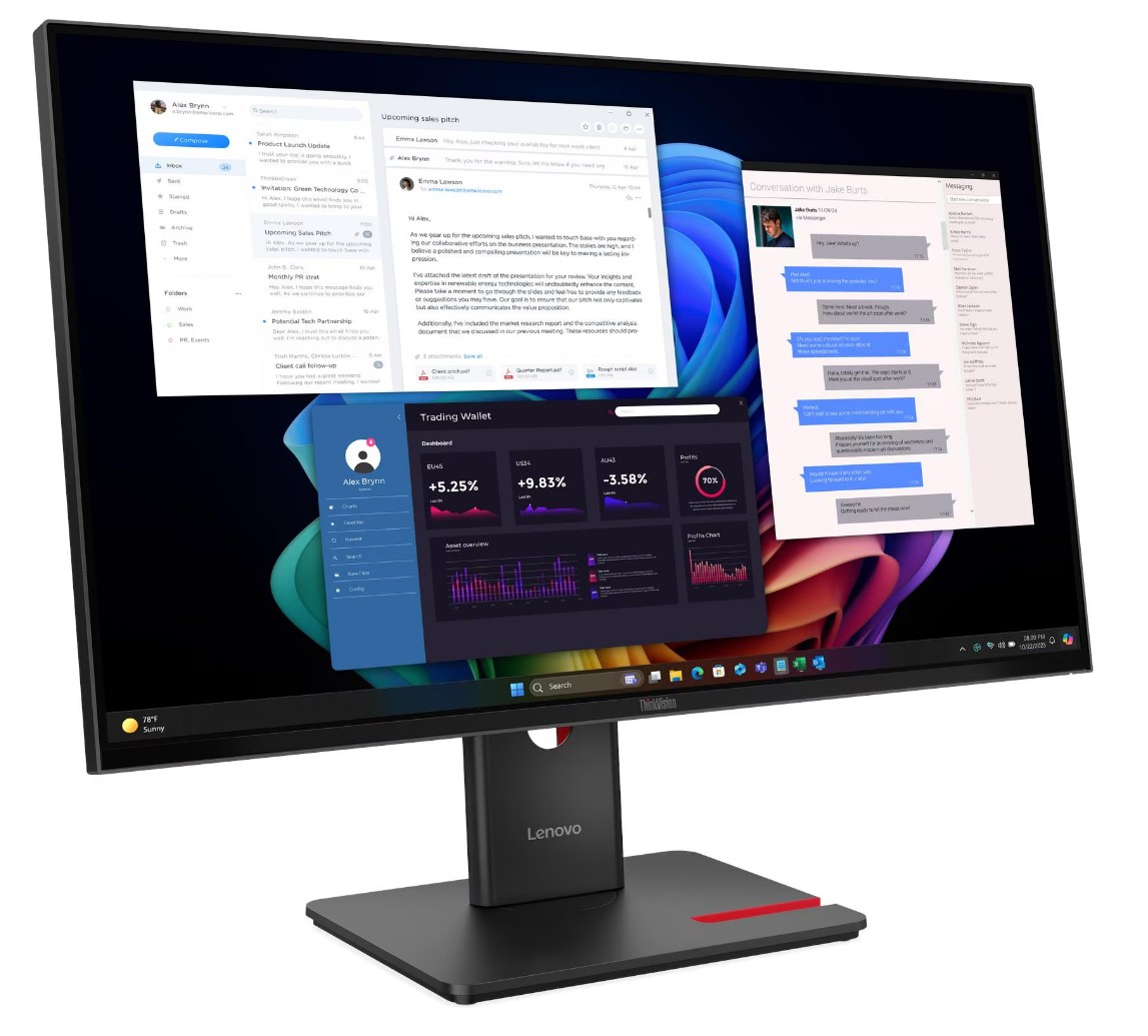Lenovo ThinkVision/ThinkVision T27UD-40 Monitor/27''/QLED/4K UHD/60Hz/6ms/Černá/3R