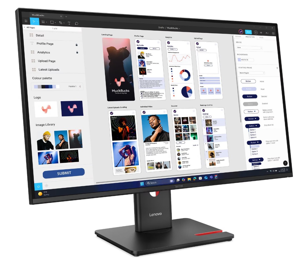Lenovo ThinkVision/T32UD-40/31,5''/IPS/4K UHD/60Hz/4ms/Černá/3R