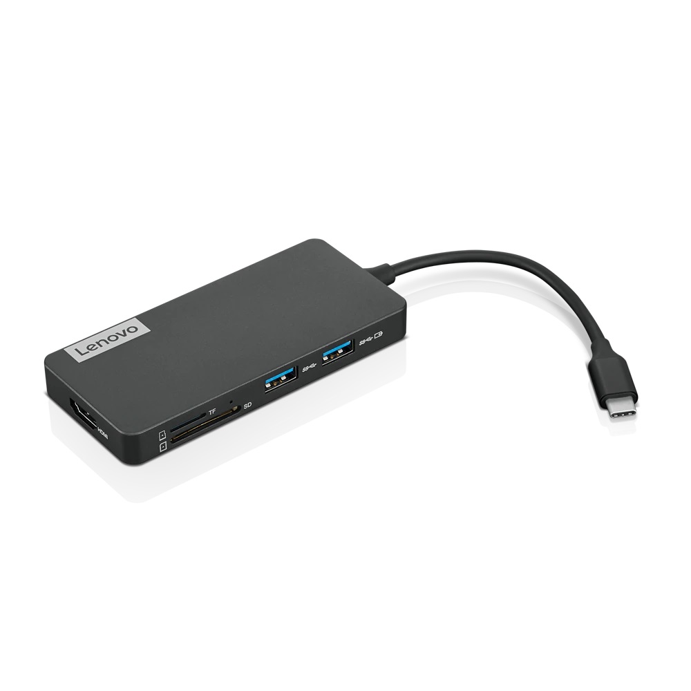 Obrázok Lenovo USB-C/2x USB 3.0, USB 2.0, HDMI 1.4, TF Card Reader, SD Card Reader, USB-C (GX90T77924) čierna