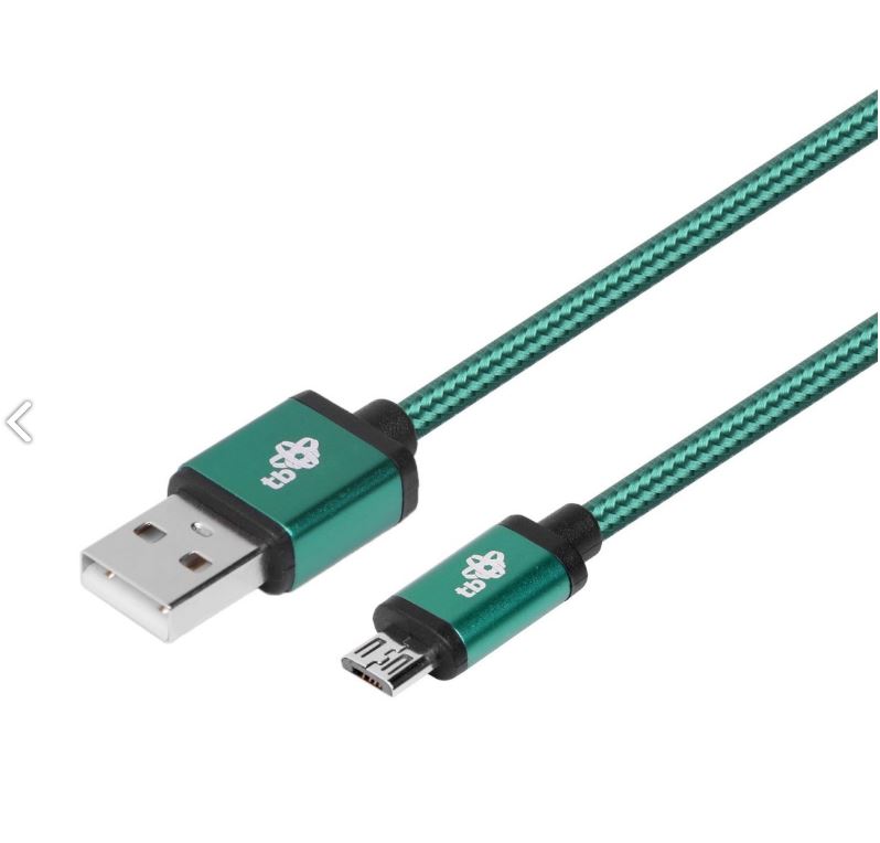 Obrázok TB Touch USB-A/microUSB, zelený, 1,5m AKTBXKU2SBA150Z