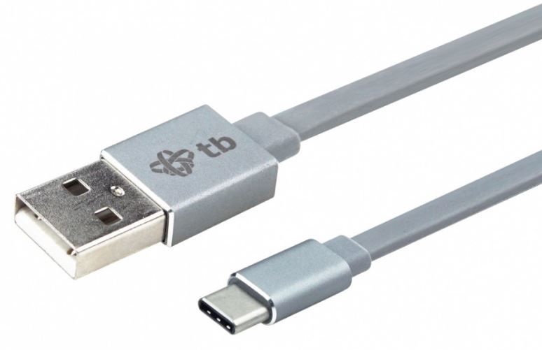 Obrázok TB Touch USB-C/USB-A plochý kabel, 1m, šedý AKTBXKUCFBAW10G