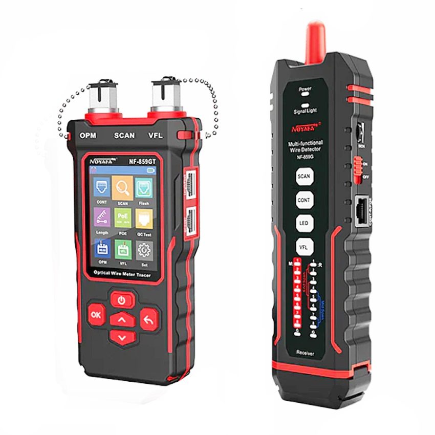 W-Star Tester kabelů RJ45 WSNF859GT, RJ45, OPM, VFL, hledačka, POE, 10v1 funkcí